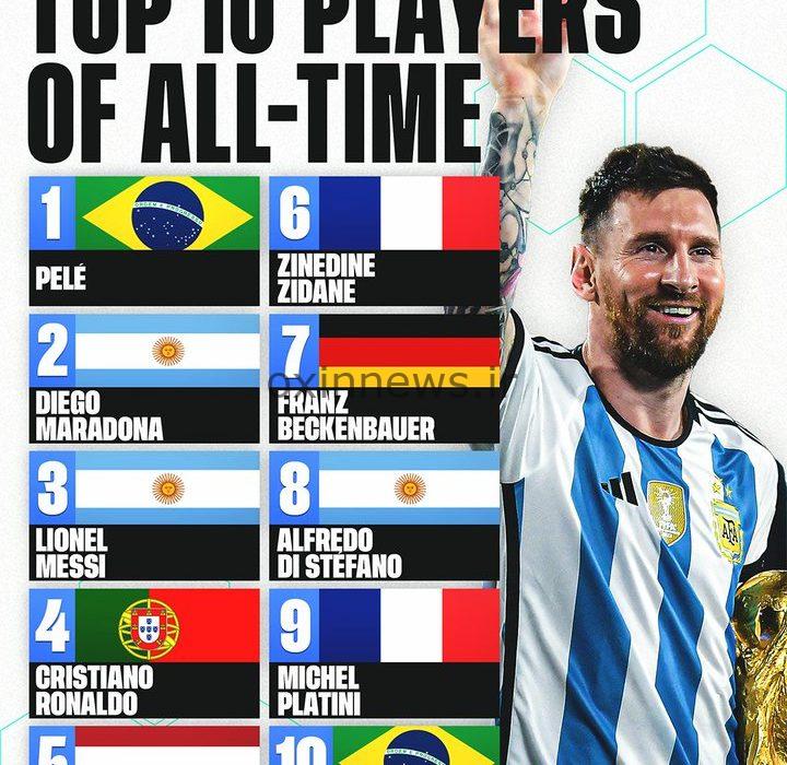 ۱۰ بازیکن برتر تاریخ فوتبال از نگاه هوش مصنوعی گوگل+عکس