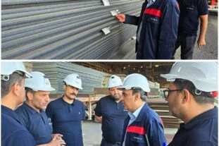 بازدید مدیر عامل شرکت فولاد اکسین خوزستان از انبار محصولات؛ تأکید بر بهینه‌سازی فرآیندها و قدردانی از کارکنان