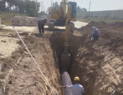 اجرای خط انتقال فاضلاب منطقه مُیلحه شهر ویس