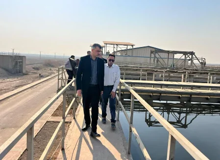 بازدید مدیرعامل شرکت آب و فاضلاب اهواز از تصفیه‌خانه فاضلاب شرق